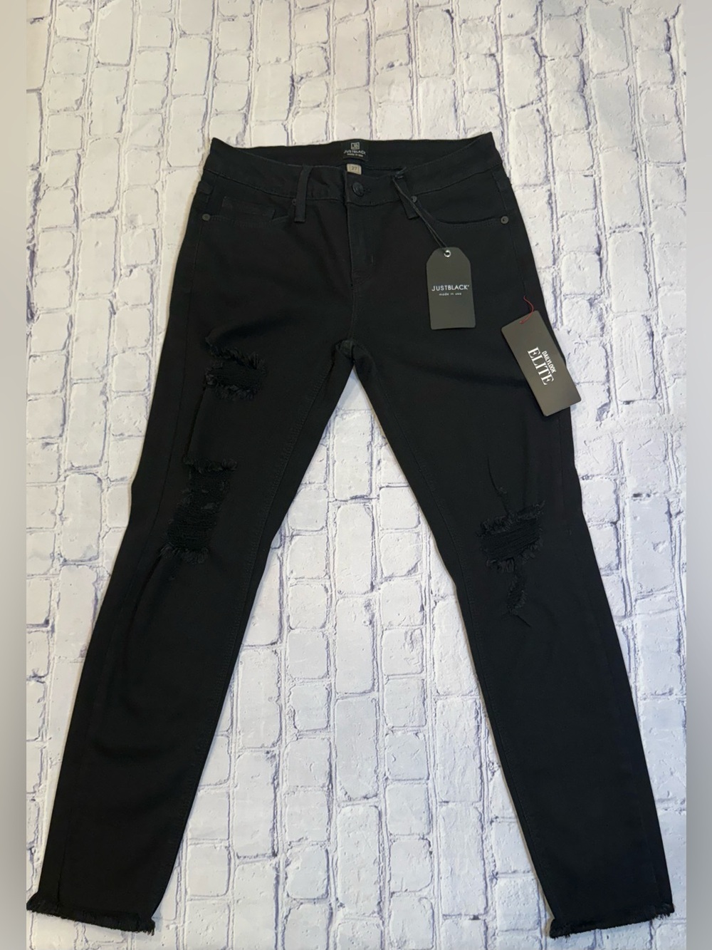 Just Black Denim High Rise Distressed Skinny Jeans